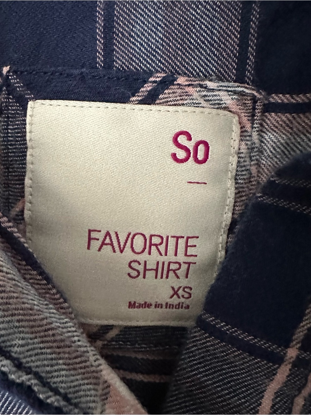 Navy & Pink Plaid Button-Up Shirt - Picture 3 of 3